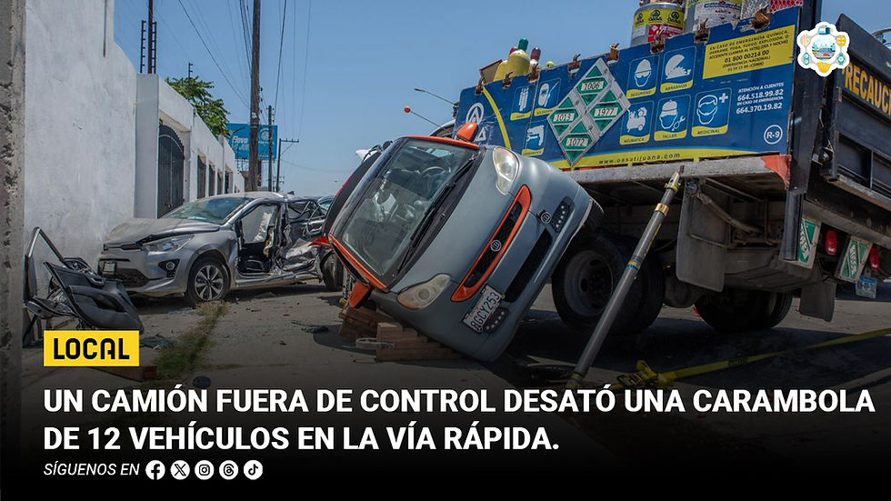 Un camión fuera de control desató una carambola de 12 vehículos en la Vía Rápida