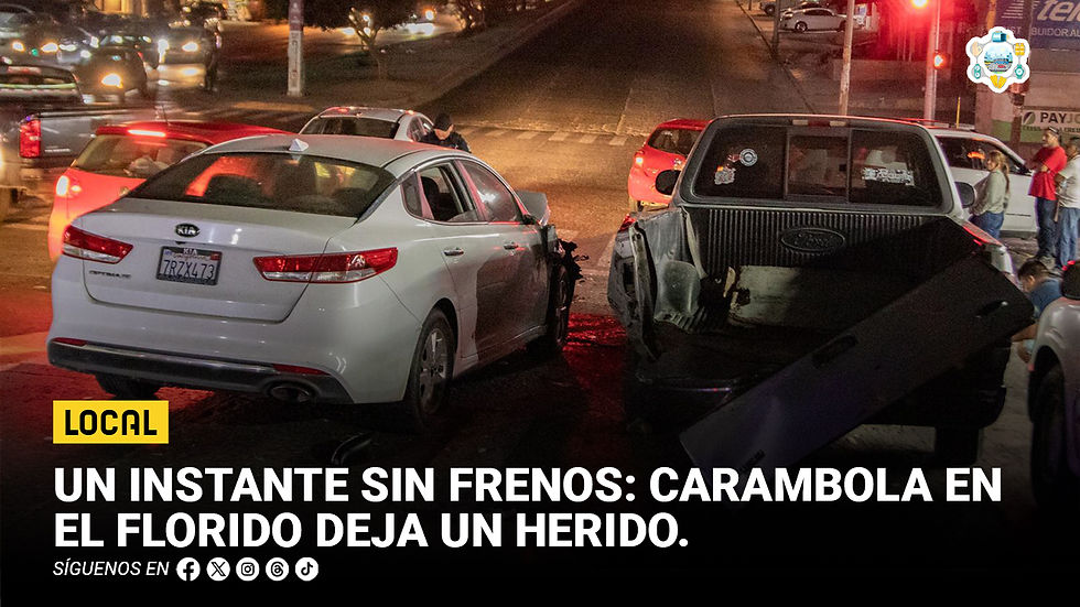 Un instante sin frenos: carambola en El Florido deja un herido