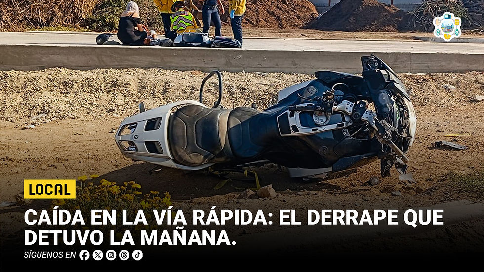 Caída en la Vía Rápida: el derrape que detuvo la mañana