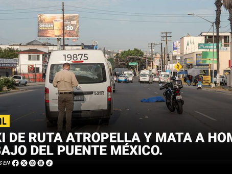 Taxi de ruta atropella y mata a hombre debajo del puente México