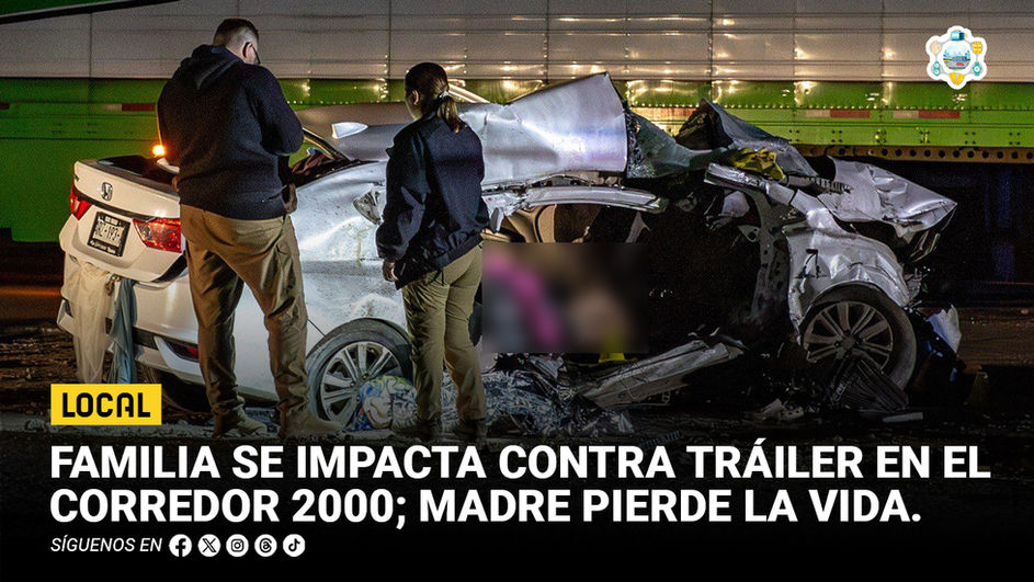 Familia se impacta contra tráiler en el Corredor 2000; madre pierde la vida