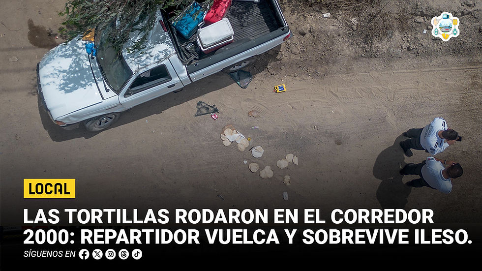 Las tortillas rodaron en el Corredor 2000: repartidor vuelca y sobrevive ileso
