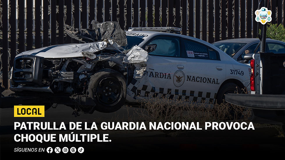 Patrulla de la Guardia Nacional provoca choque múltiple en carretera al Aeropuerto