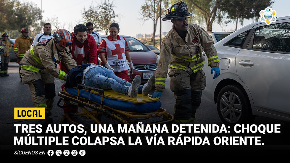 Tres autos, una mañana detenida: choque múltiple colapsa la Vía Rápida Oriente