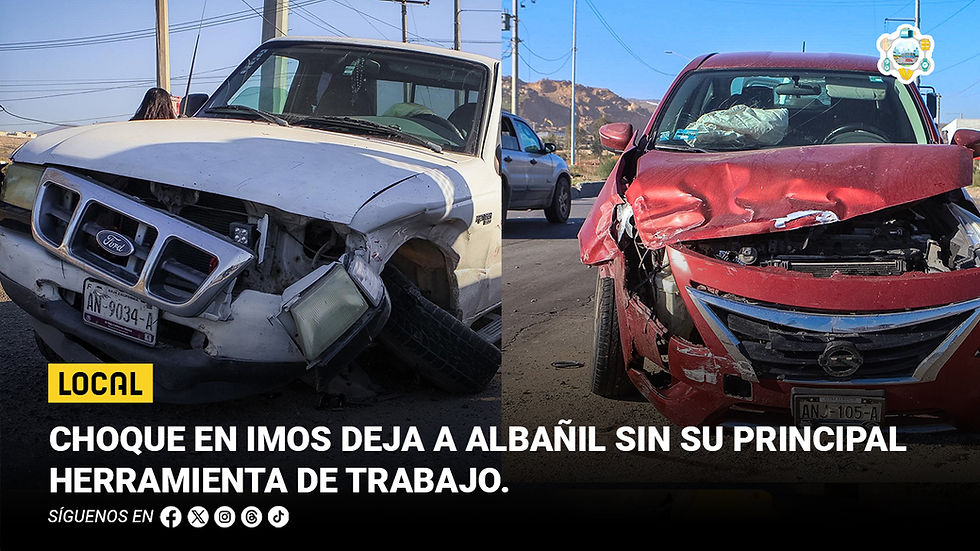 Choque en IMOS deja a albañil sin su principal herramienta de trabajo