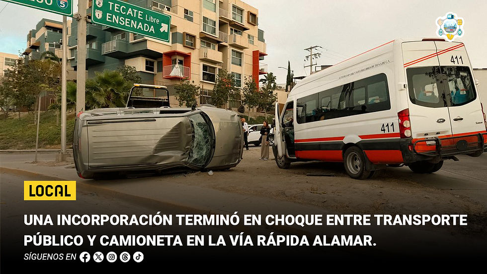Una incorporación terminó en choque entre transporte público y camioneta en la Vía Rápida Alamar