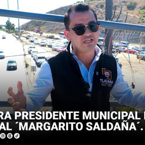 Inaugura presidente municipal puente peatonal ´Margarito Saldaña´