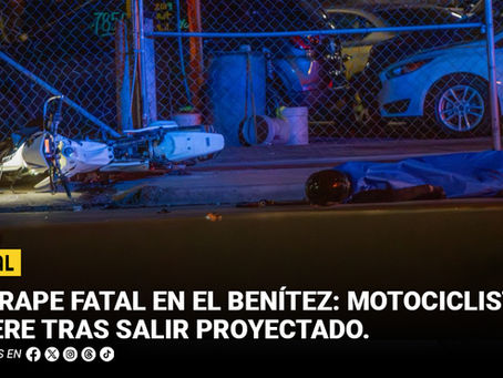 Derrape fatal en el Benítez: motociclista muere tras salir proyectado