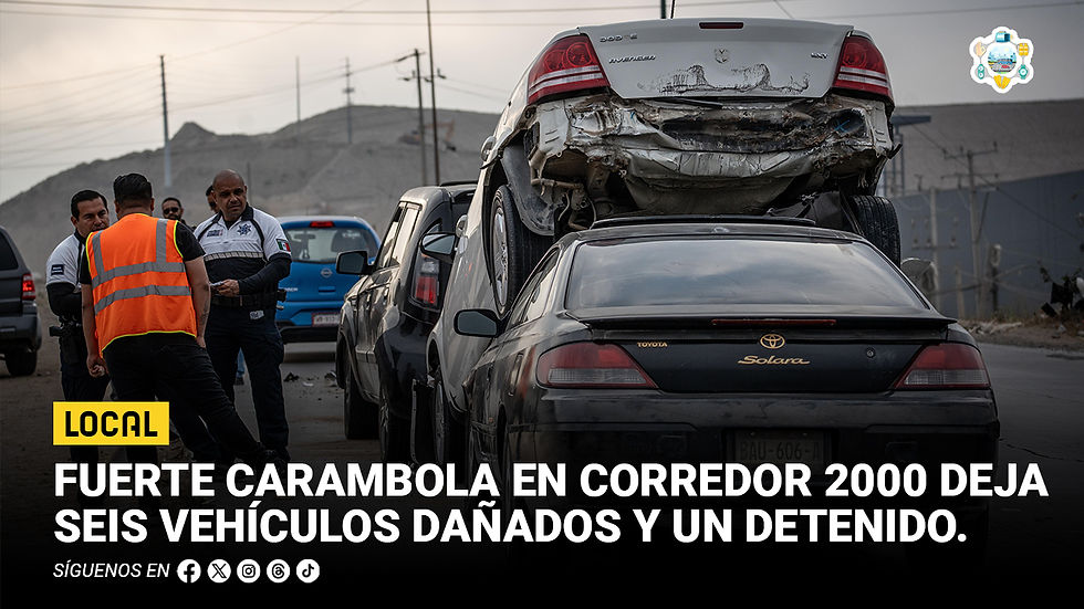Fuerte carambola en Corredor 2000 deja seis vehículos dañados y un detenido