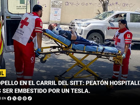 Atropello en el carril del SITT: peatón hospitalizado tras ser embestido por un Tesla