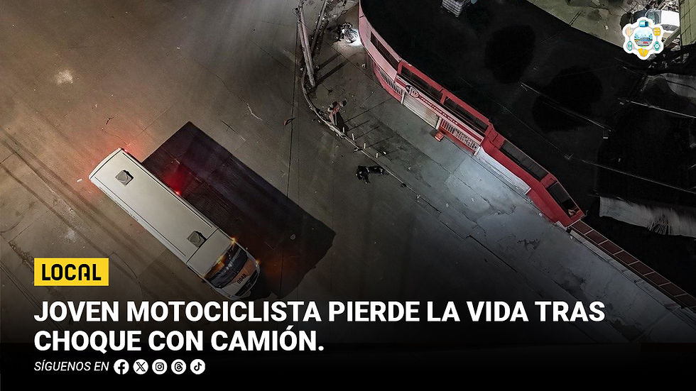 Joven motociclista pierde la vida tras choque con camión