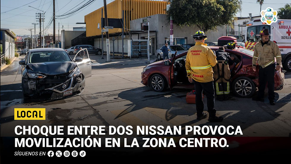 Choque entre dos Nissan provoca movilización en la Zona Centro