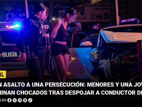 De un asalto a una persecución: menores y una joven terminan chocados tras despojar a conductor de Uber
