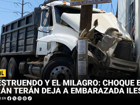 El estruendo y el milagro: choque en el Terán Terán deja a embarazada ilesa