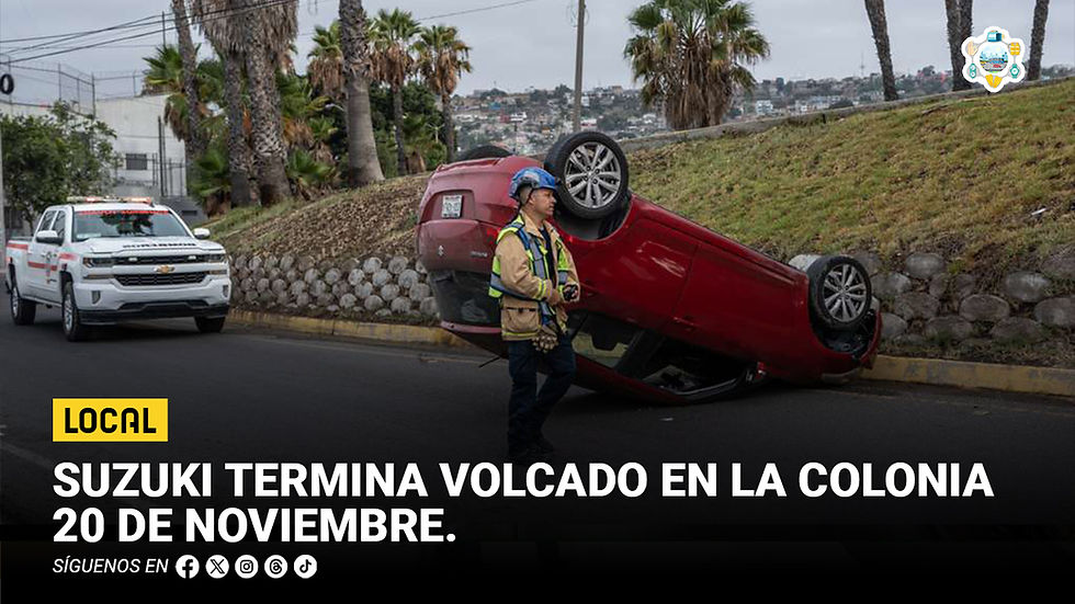 Suzuki termina volcado en la colonia 20 de Noviembre