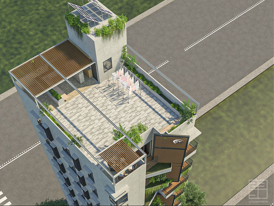 CEL NEFANA view 7 - Apartment at Jolshiri Abashon, Sec-11 | architecture by 23/90 Architects