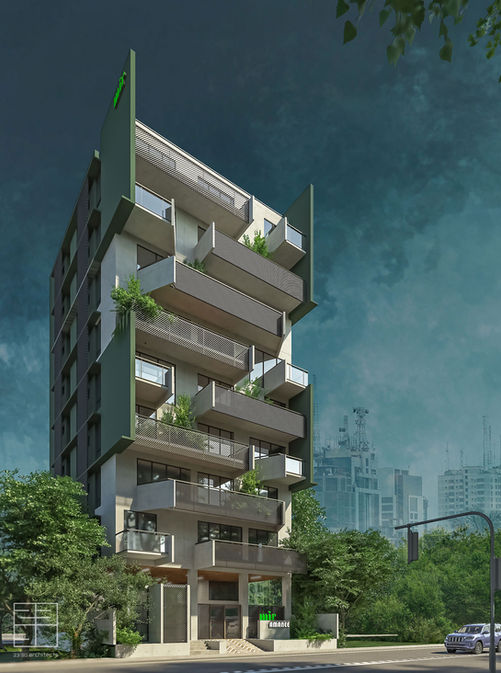 Amanee view 3 - Apartment at Jolshiri Abashon, Sec-16 | architecture by 23/90 Architects