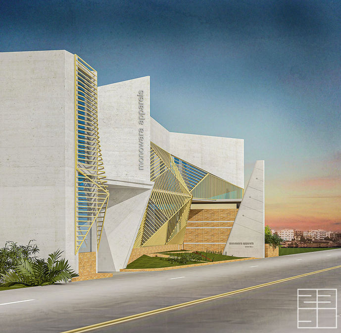 Monowara Apparels view 2 - RMG factory at Dhaka | architecture by 23/90 Architects