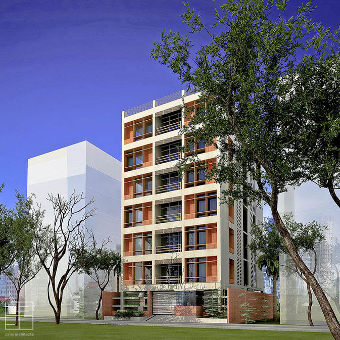 Col. Rustom Apartment view 2 - 7 stroried apartment at Mirpur DOHS | architecture by 23/90 Architects