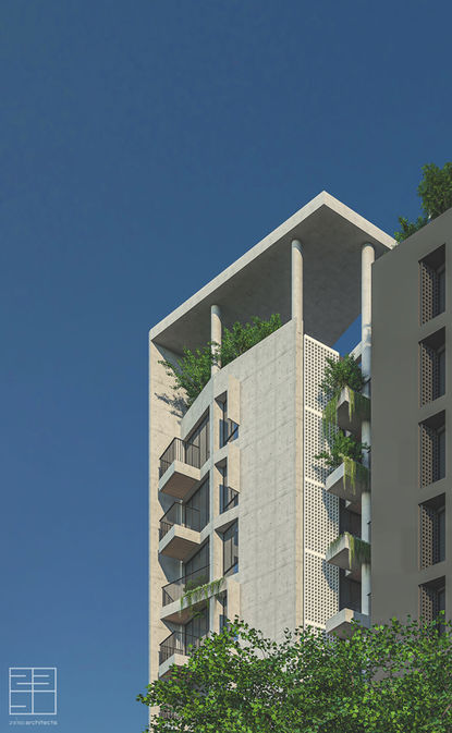 Cascade Park view 2 - 10 stroried apartment at Makindi | architecture by 23/90 Architects