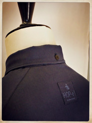 Chemise zippée bleu navy en sergé de coton 100% biologique