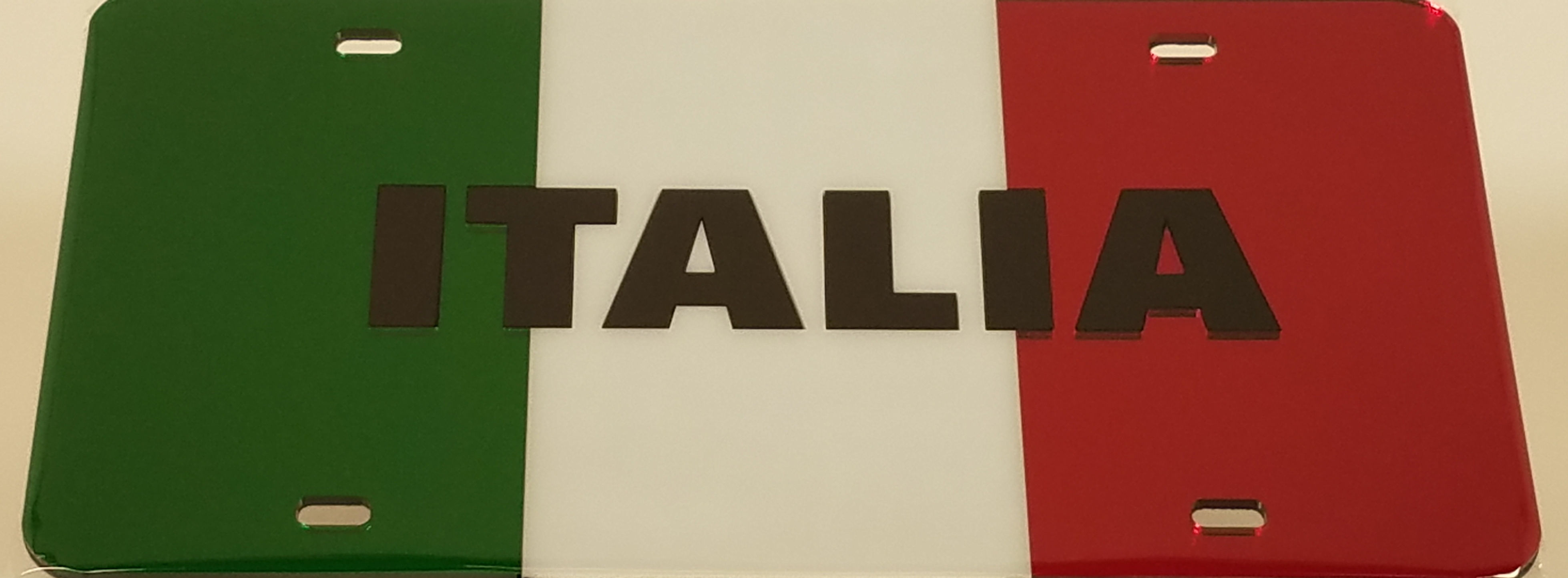 Italian Flag With Italia License Plate