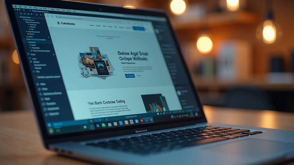 Close-up view of a responsive website on a laptop screen