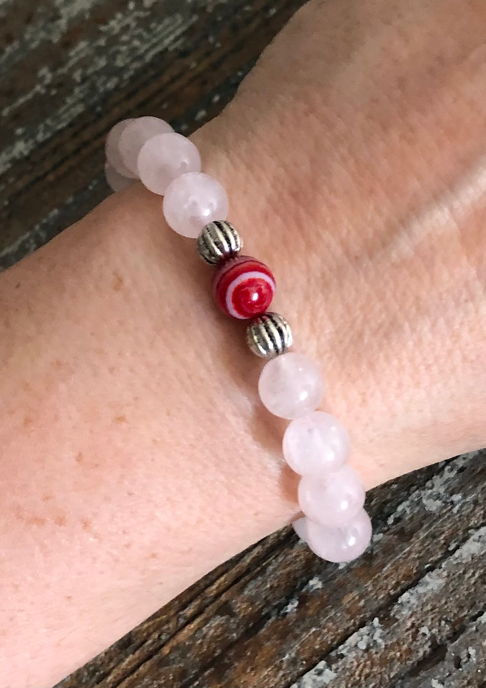 Miniaturbild: Perlenarmband „Rosenquarz“