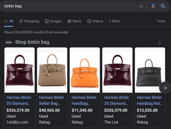 birkin bags for sale as alternative investments