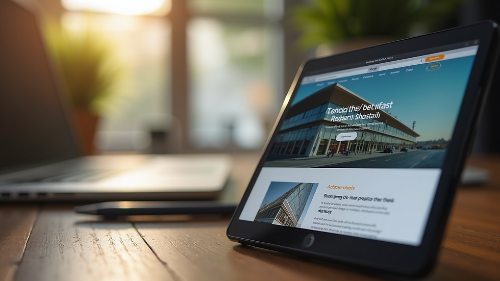 Close-up view of a smartphone displaying a business website