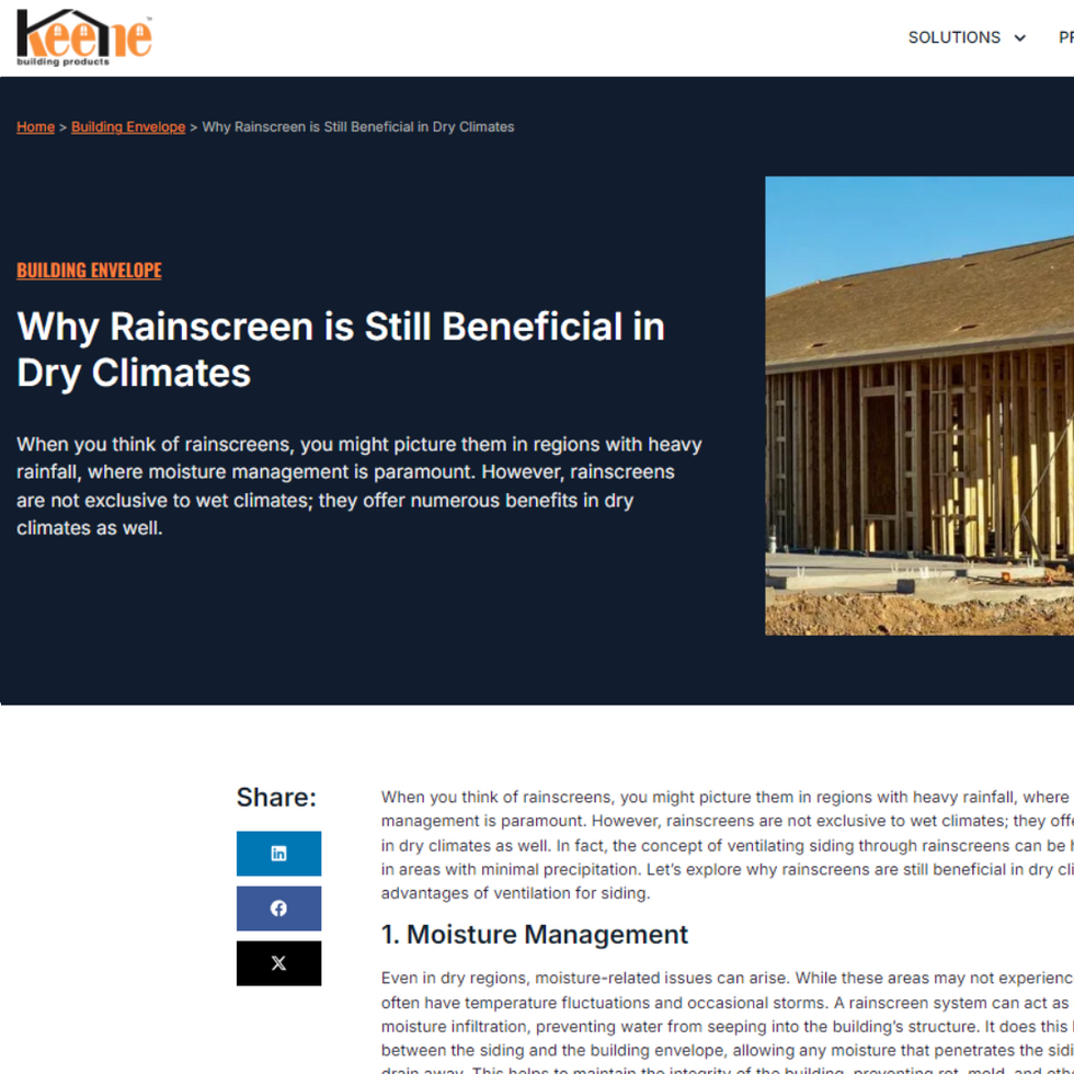 Why Rainscreen is Still Beneficial in Dry Climates