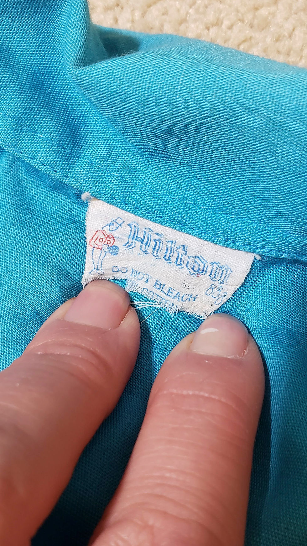 Thumbnail: 1960s Hilton blue chain stitch Westside Majors Bowling Shirt back stitching