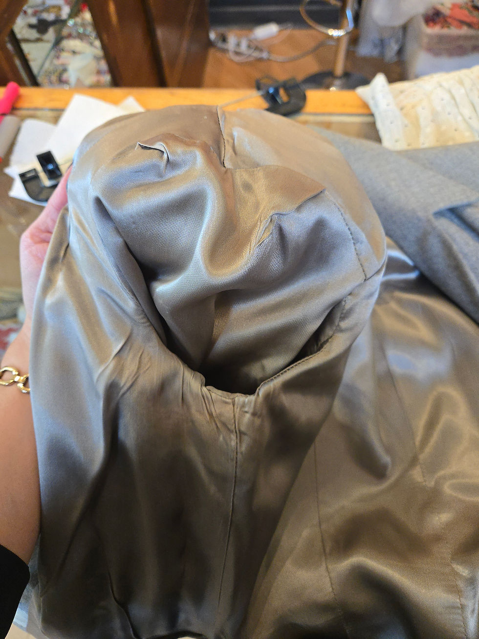 Thumbnail: VTG 1940s Leri Larry Gray Wool Jacket Old Hollywood Notched Collar Tailored Fit 