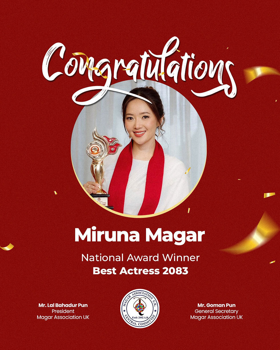 Congratulations to National Award Winner Best Actress Miruna Magar