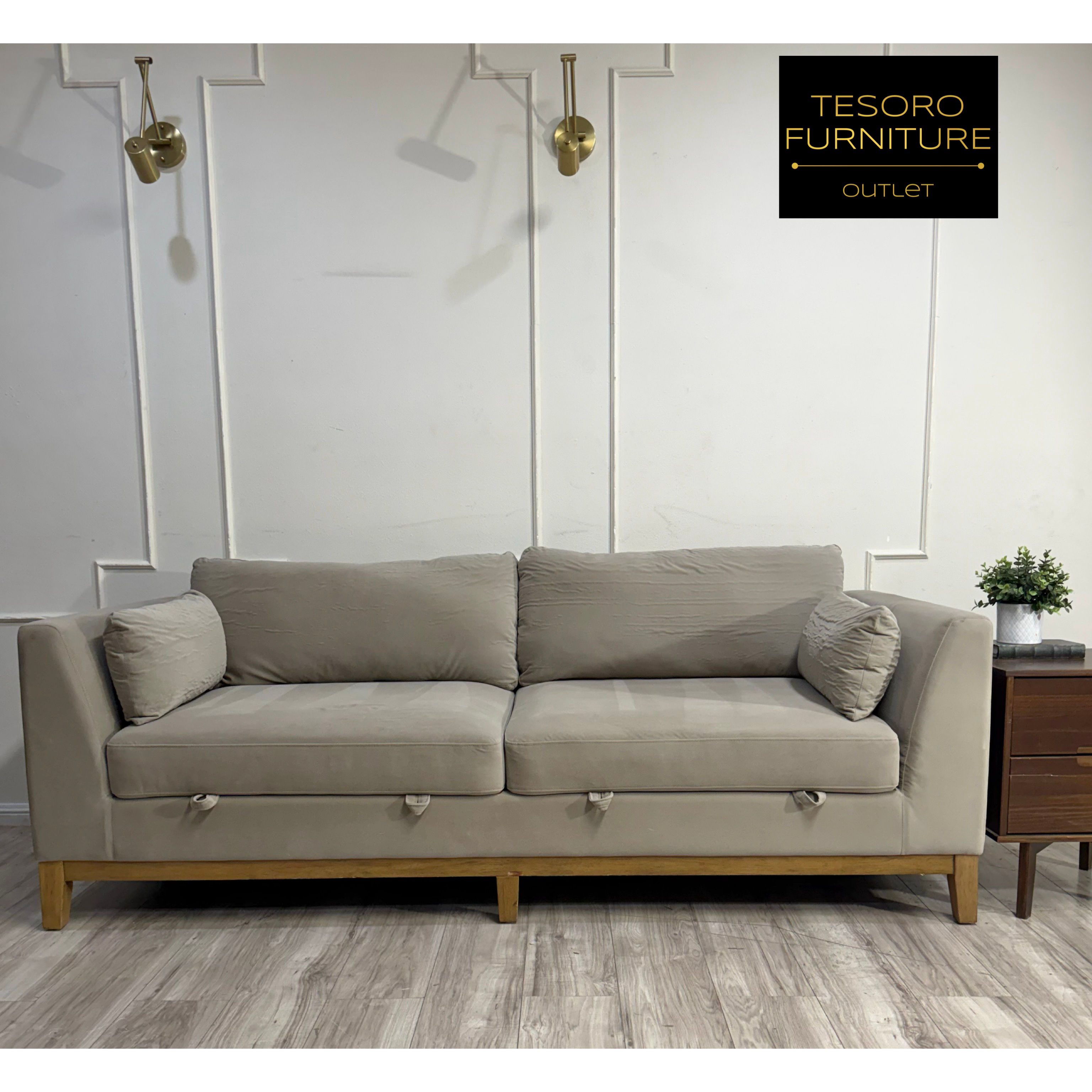 MOKENA VELVET SOFA WITH STORAGE