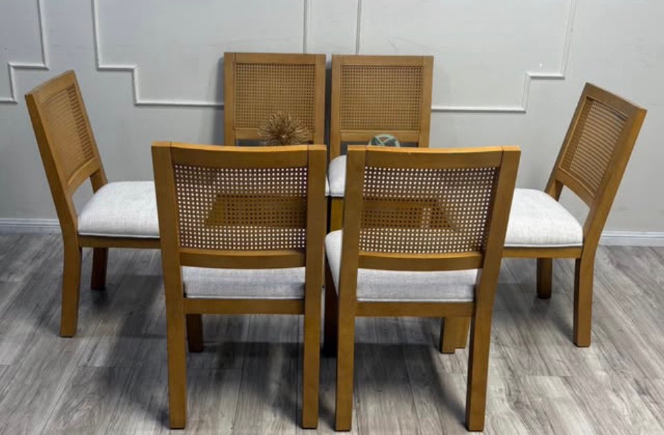 Thumbnail: WICKER DINING CHAIR SET 