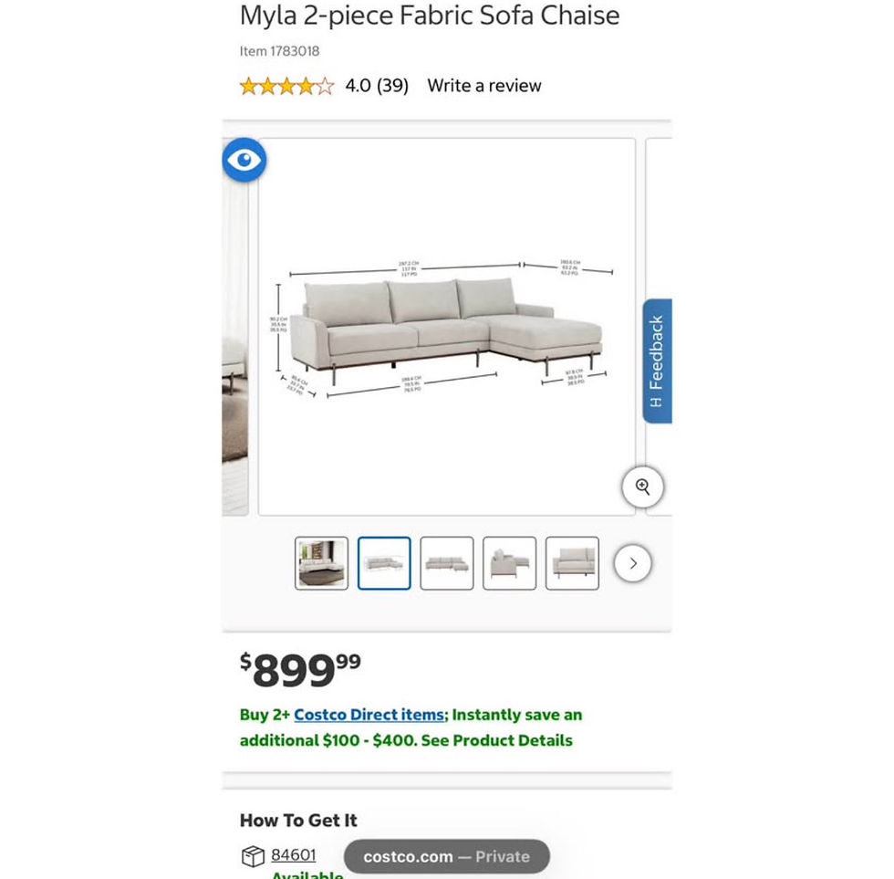 Thumbnail: MODERN MCM MYLA SECTIONAL 