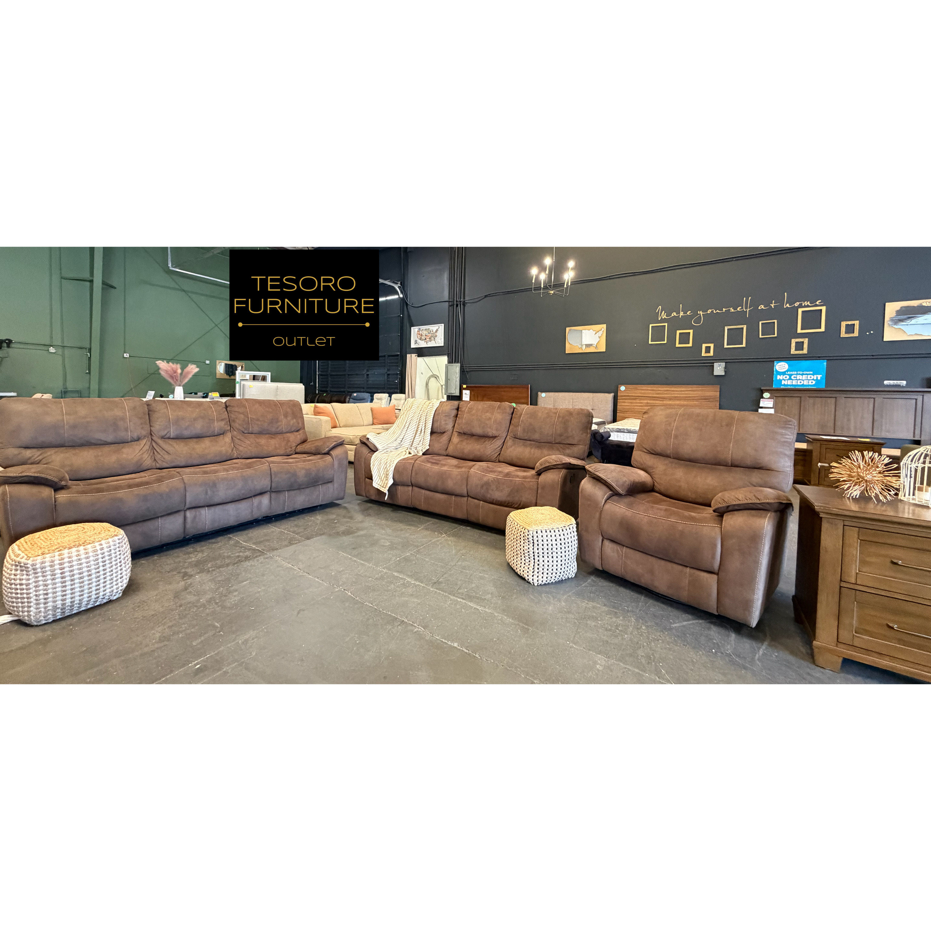 MODERN UPHOLSTERY BARCALOUNGER SET