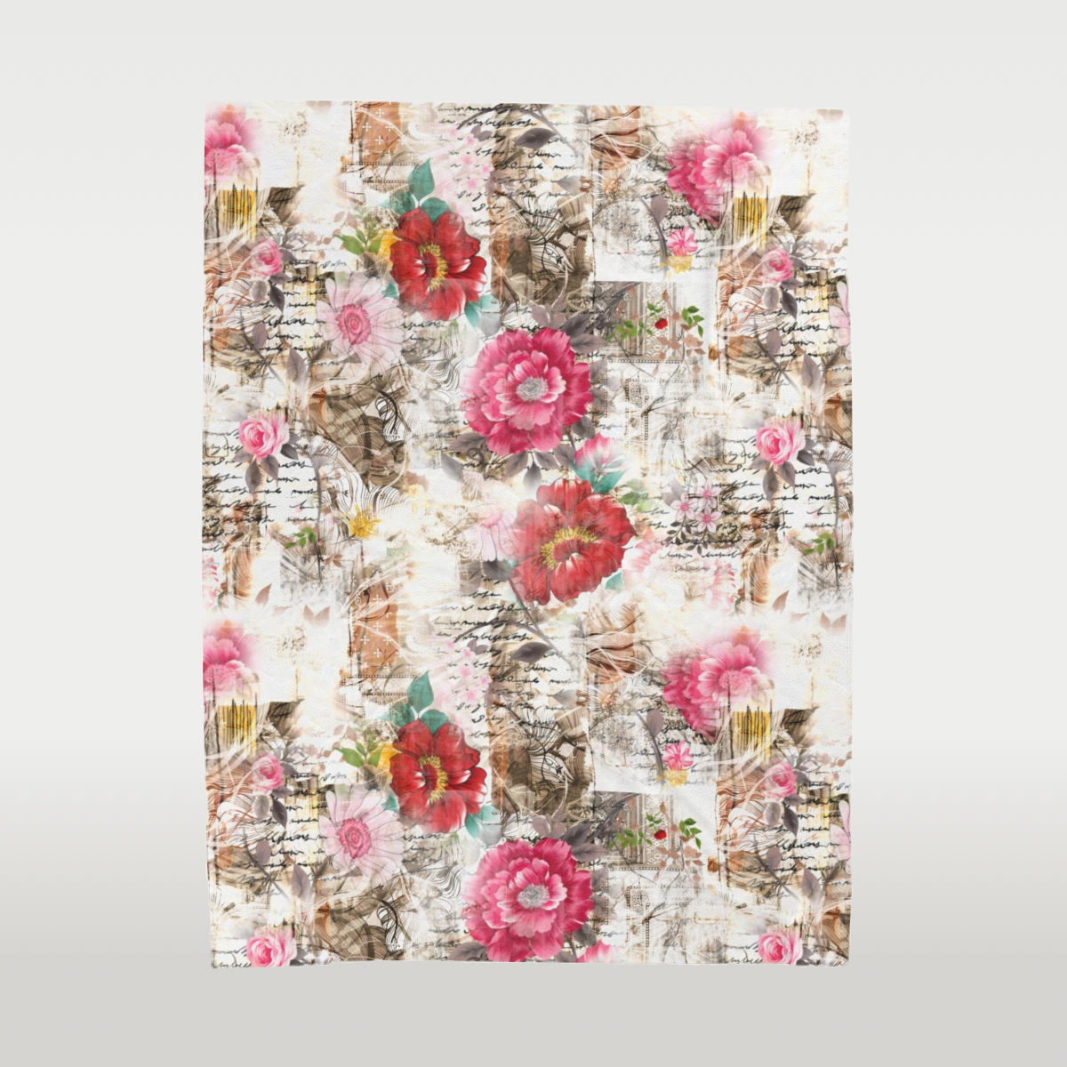 Vintage Rose Velveteen Plush Blanket