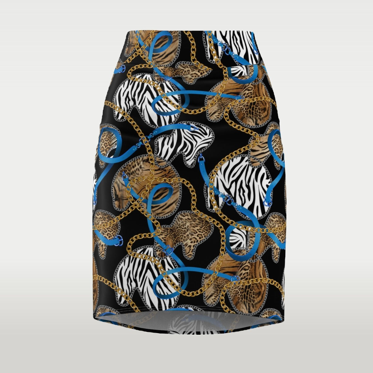 Animal Chains Pencil Skirt