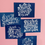 Thumbnail: Cyanotype Stencils | 5 Valentine Gift Card, Thanksgiving Postcard - Horizontal