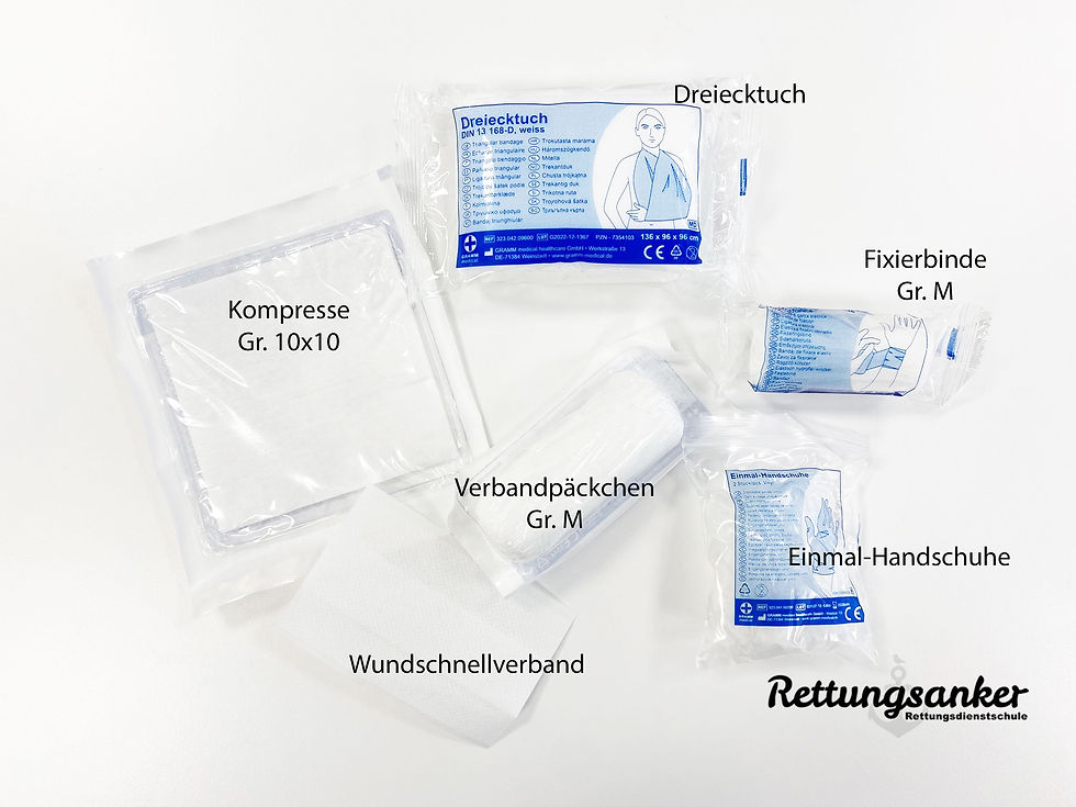 Miniaturbild: Übungsverbandset für die Ausbildung je 8-teilig gemäß DGUV