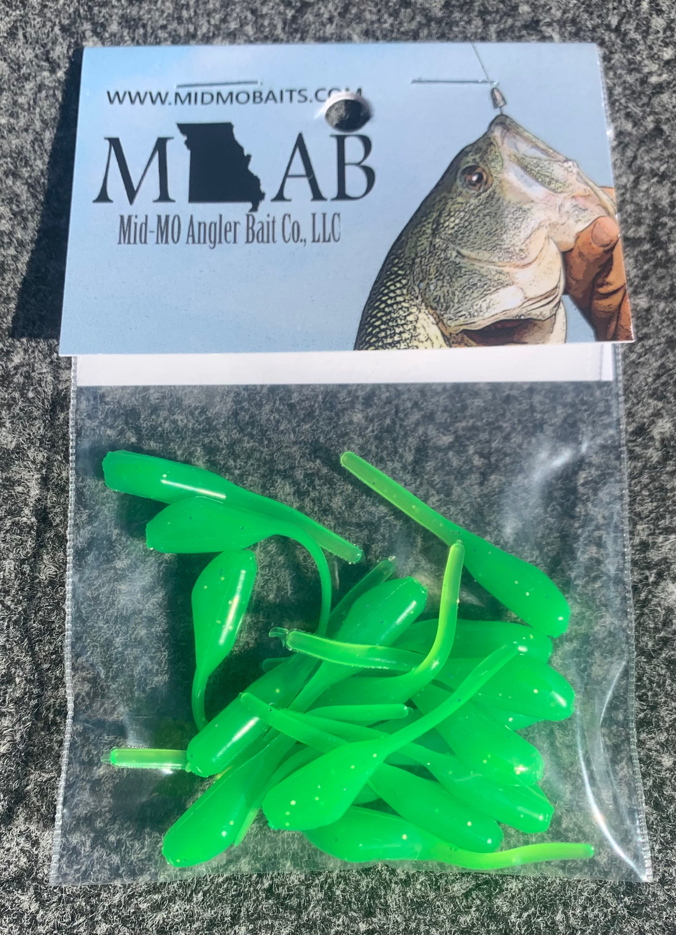 1.5” MO-AB Minnow Lime Green Garlic Scented 18 pc