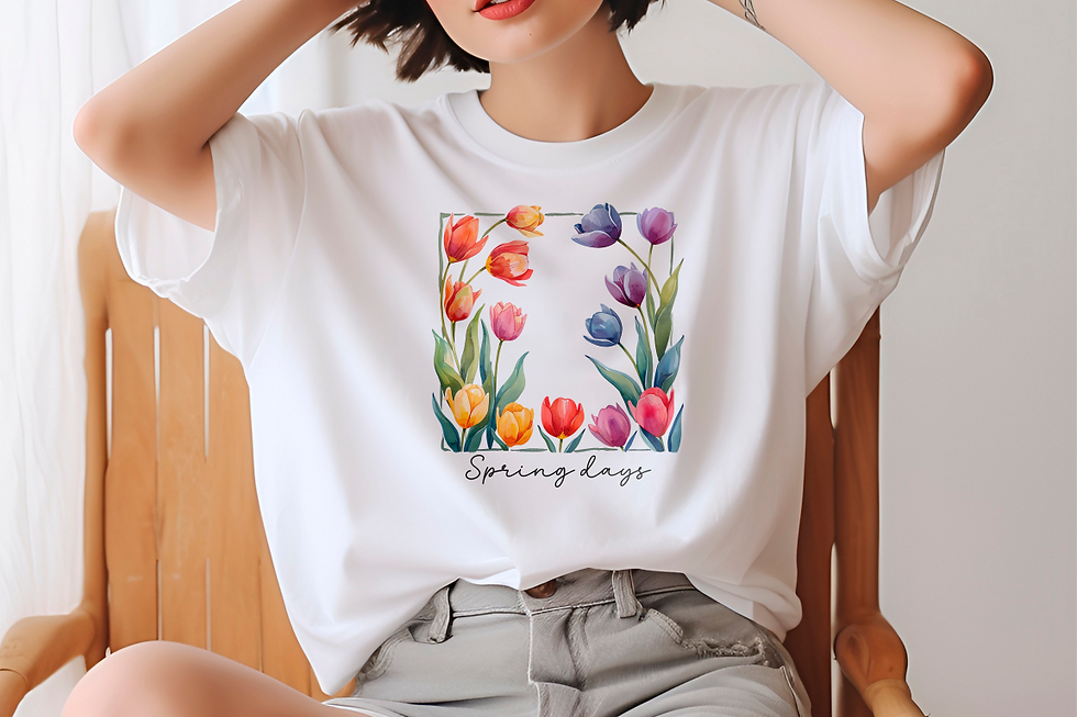 Miniatura: 188 Beautiful Tulips Women Shirt - Airlume Cotton, Lightweight, Breathable