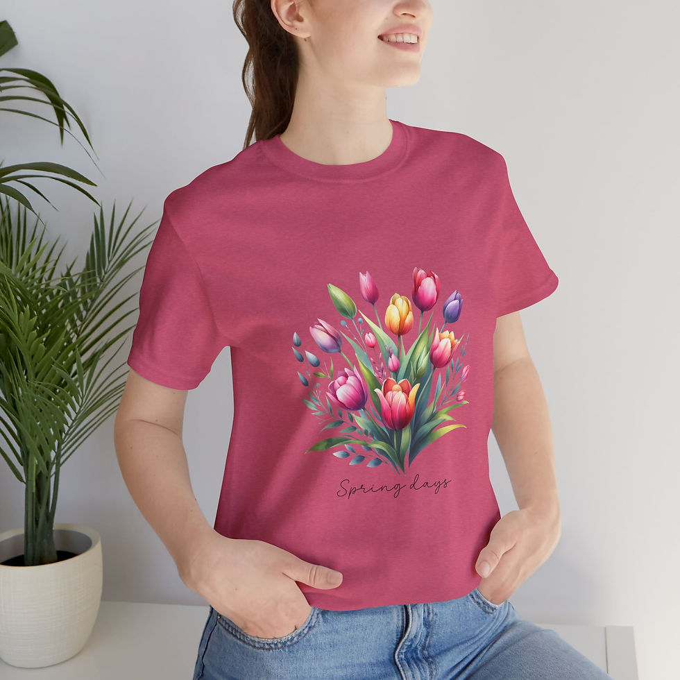 Miniatura: 196 Beautiful Tulips Women Shirt - Airlume Cotton, Lightweight, Breathable