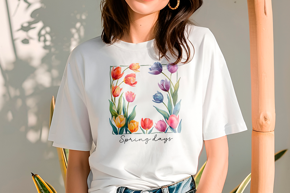 Miniatura: 188 Beautiful Tulips Women Shirt - Airlume Cotton, Lightweight, Breathable