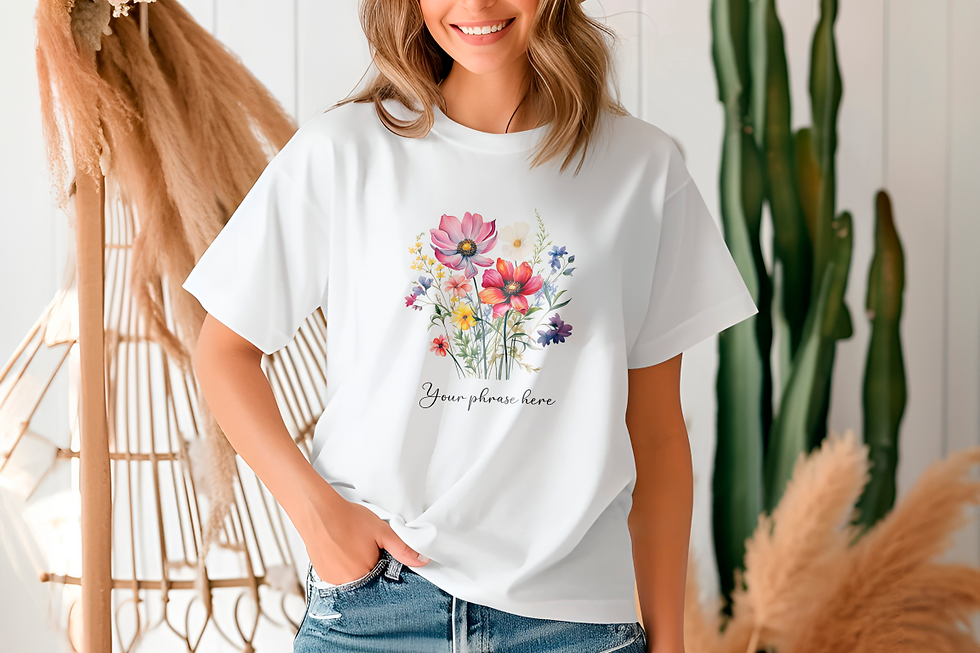 Miniatura: 127 Spring Wildflowers Women Shirt - Airlume Cotton, Lightweight, Breathable