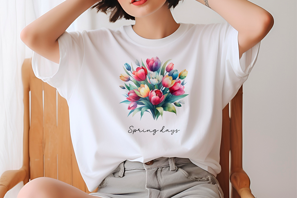 Miniatura: 190 Beautiful Tulips Women Shirt - Airlume Cotton, Lightweight, Breathable