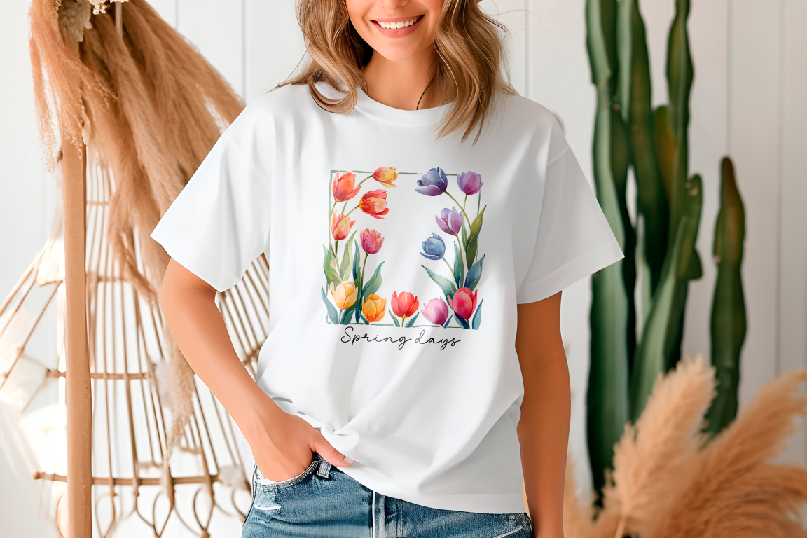 188 Beautiful Tulips Women Shirt - Airlume Cotton, Lightweight, Breathable