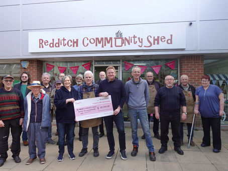Celebrating £20,000 Lottery Win for Redditch Community Shed